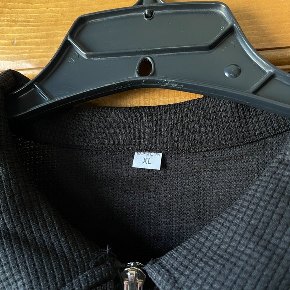 Black Polo Shirt - Zipper Polo Shirt - Picture 3 of 3